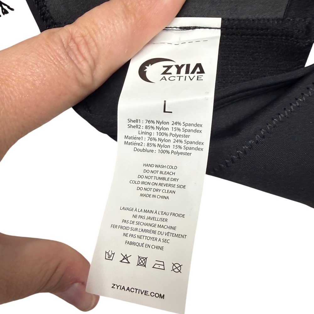 Zyia Active Olive and Peach Block Adjustable Sports Bra‎ High Impact Green Large - Picture 3 of 5